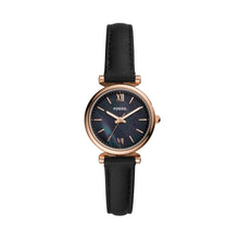 Load image into Gallery viewer, Carlie Mini Three-Hand Black Leather Watch