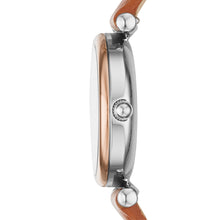 Load image into Gallery viewer, Carlie Mini Three-Hand Tan Leather Watch