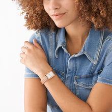 Load image into Gallery viewer, Raquel Three-Hand Date Rose Gold-Tone Stainless Steel Watch