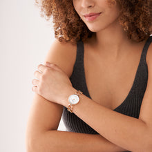 Load image into Gallery viewer, Carlie Three-Hand Rose Gold-Tone Stainless Steel Watch