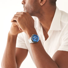 Load image into Gallery viewer, Fossil Blue GMT Stainless Steel Watch