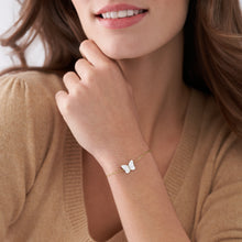 Load image into Gallery viewer, Radiant Wings White Mother of Pearl Butterfly Chain Bracelet