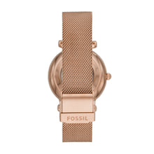 Load image into Gallery viewer, Carlie Automatic Rose Gold-Tone Stainless Steel Mesh Watch