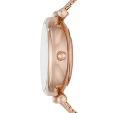 Load image into Gallery viewer, Carlie Automatic Rose Gold-Tone Stainless Steel Mesh Watch