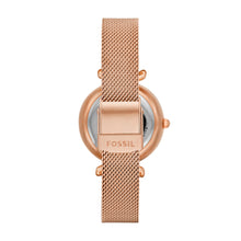 Load image into Gallery viewer, Carlie Mini Automatic Rose Gold-Tone Stainless Steel Mesh Watch