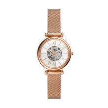 Load image into Gallery viewer, Carlie Mini Automatic Rose Gold-Tone Stainless Steel Mesh Watch