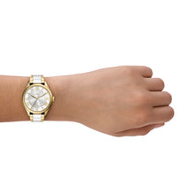 Load image into Gallery viewer, Gilmore Three-Hand Date Gold-Tone and White Ceramic Watch
