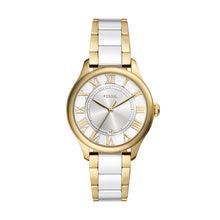 Load image into Gallery viewer, Gilmore Three-Hand Date Gold-Tone and White Ceramic Watch
