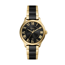 Load image into Gallery viewer, Gilmore Three-Hand Date Gold-Tone and Black Ceramic Watch
