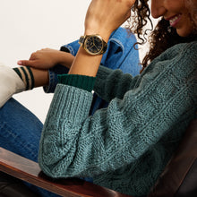 Load image into Gallery viewer, Gilmore Three-Hand Date Gold-Tone and Black Ceramic Watch

