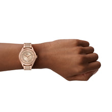Load image into Gallery viewer, Gilmore Three-Hand Date Rose Gold-Tone and Brown Ceramic Watch
