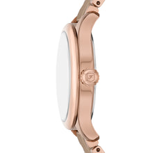 Load image into Gallery viewer, Gilmore Three-Hand Date Rose Gold-Tone and Brown Ceramic Watch
