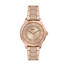 Load image into Gallery viewer, Gilmore Three-Hand Date Rose Gold-Tone and Brown Ceramic Watch
