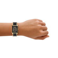 Load image into Gallery viewer, Raquel 26mm Three-Hand Date Gold-Tone Stainless Steel and Black Ceramic Watch
