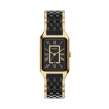 Load image into Gallery viewer, Raquel 26mm Three-Hand Date Gold-Tone Stainless Steel and Black Ceramic Watch
