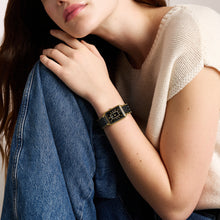 Load image into Gallery viewer, Raquel 26mm Three-Hand Date Gold-Tone Stainless Steel and Black Ceramic Watch
