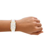 Load image into Gallery viewer, Raquel 26mm Three-Hand Date Gold-Tone Stainless Steel &amp; White Ceramic Watch
