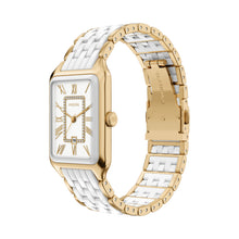 Load image into Gallery viewer, Raquel 26mm Three-Hand Date Gold-Tone Stainless Steel &amp; White Ceramic Watch
