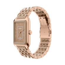 Load image into Gallery viewer, Raquel 26mm Three-Hand Date Rose Gold-Tone Stainless Steel &amp; Salted Caramel Ceramic Watch
