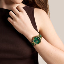 Load image into Gallery viewer, Gilmore 38mm Three-Hand Date Gold-Tone Stainless Steel &amp; Green Ceramic Watch
