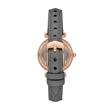 Load image into Gallery viewer, Carlie Mini Three-Hand Gray Leather Watch

