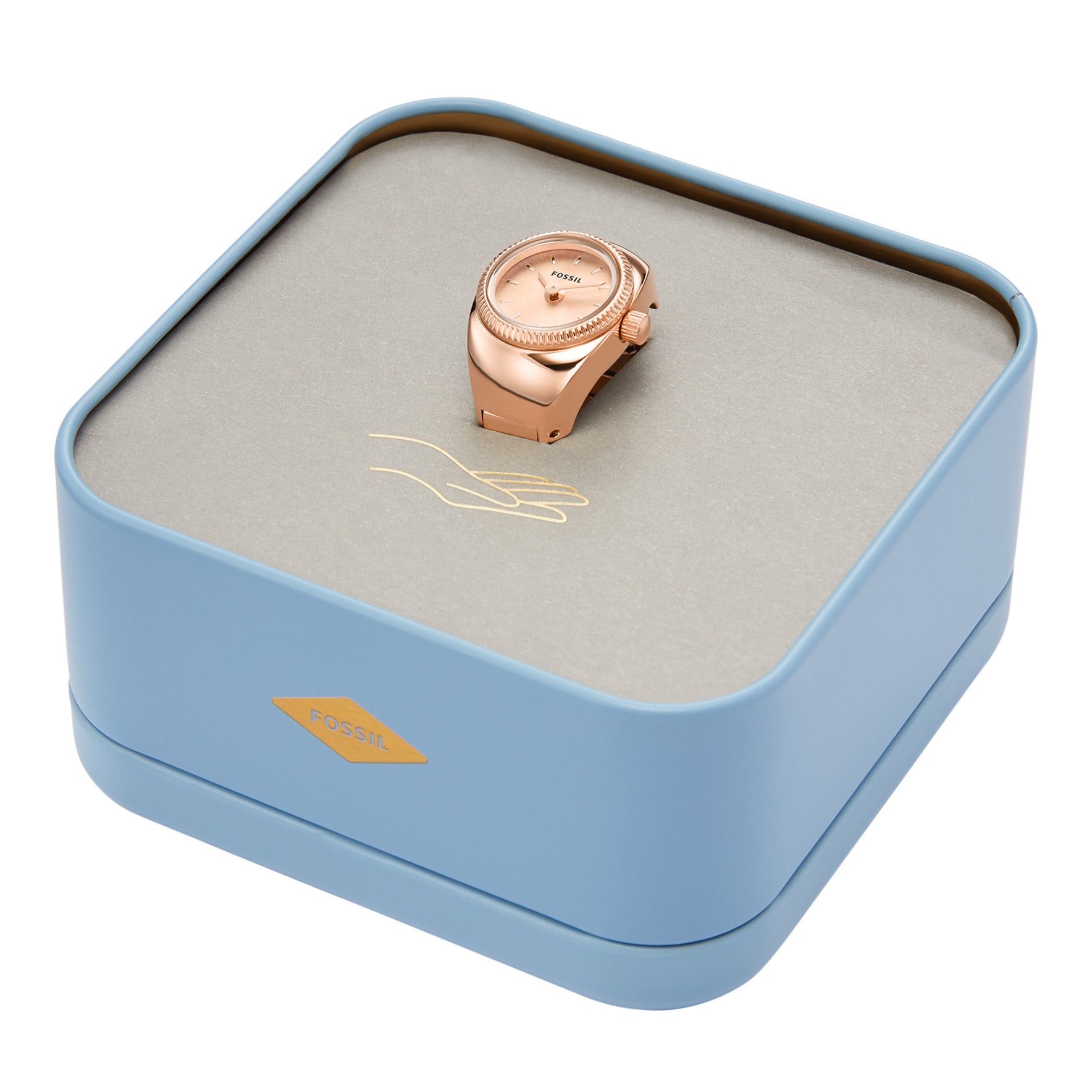 値下げ❗️FOSSIL ハートWatch Ring ゴールド/ピンク Fossil Women's Watch Ring Two-Hand, Rose Gold-Tone Stainless