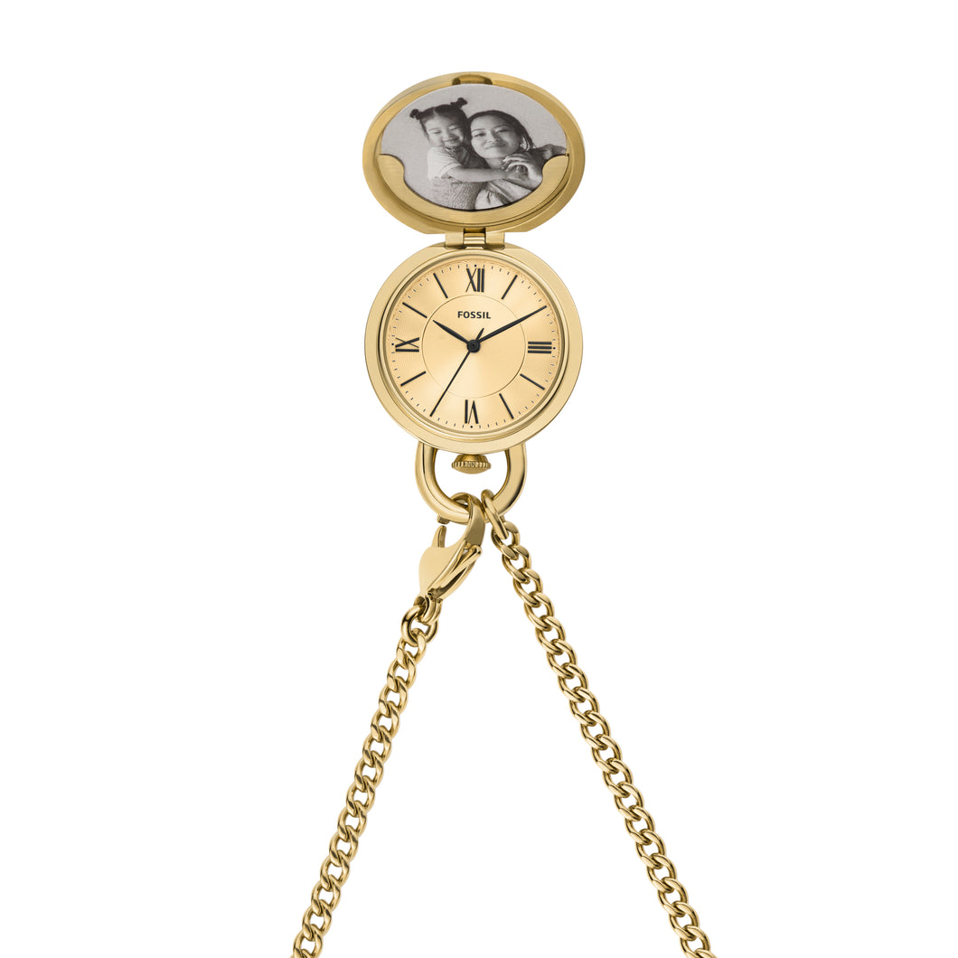 Jacqueline Three-Hand Gold-Tone Stainless Steel Watch Locket