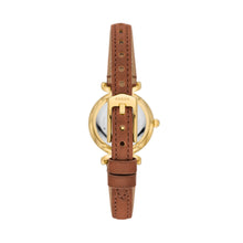 Load image into Gallery viewer, Carlie Three-Hand Medium Brown LiteHide™ Leather Watch
