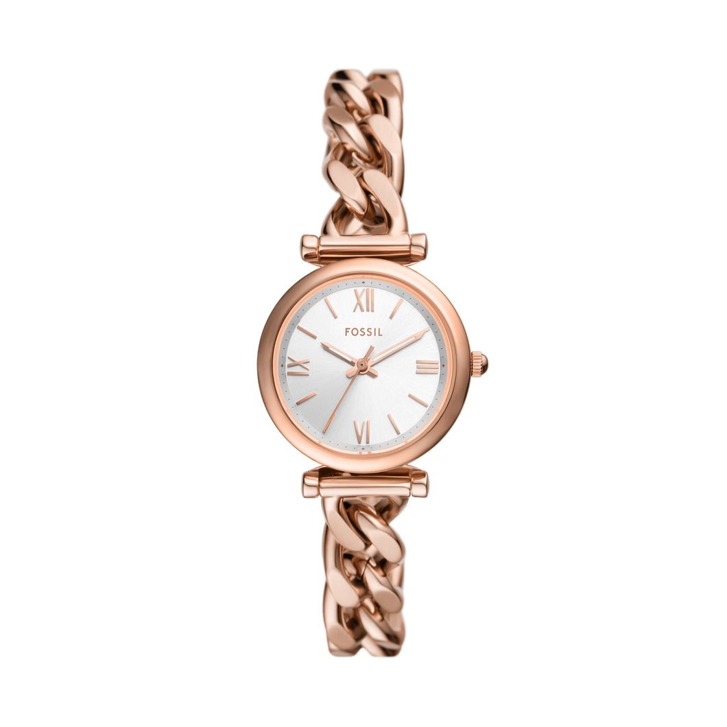 Carlie Three-Hand Rose Gold-Tone Stainless Steel Watch