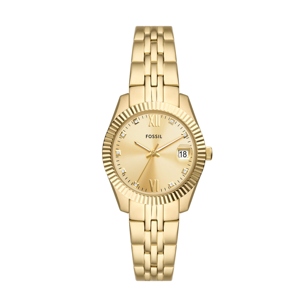 Scarlette Three-Hand Date Gold-Tone Stainless Steel Watch