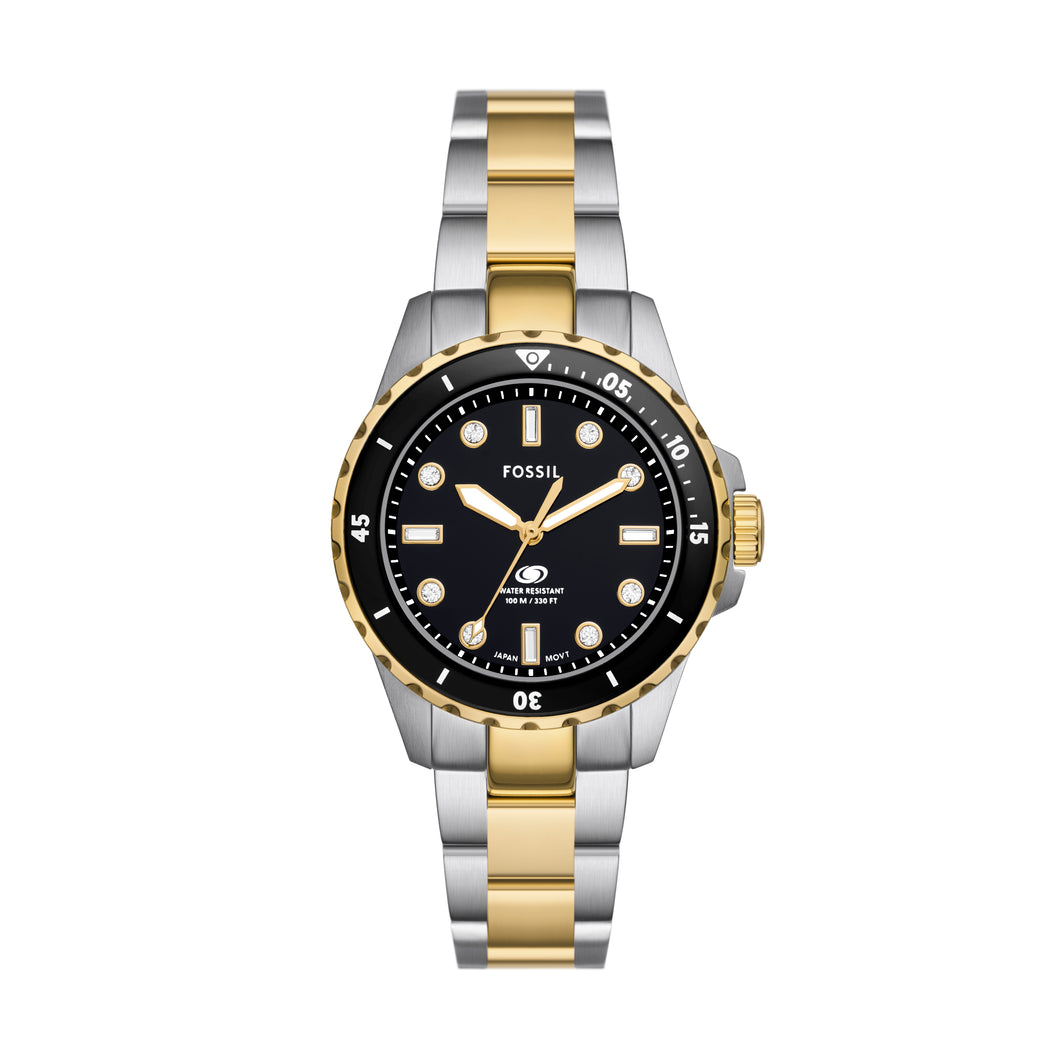 Fossil Blue Dive Three-Hand Two-Tone Stainless Steel Watch