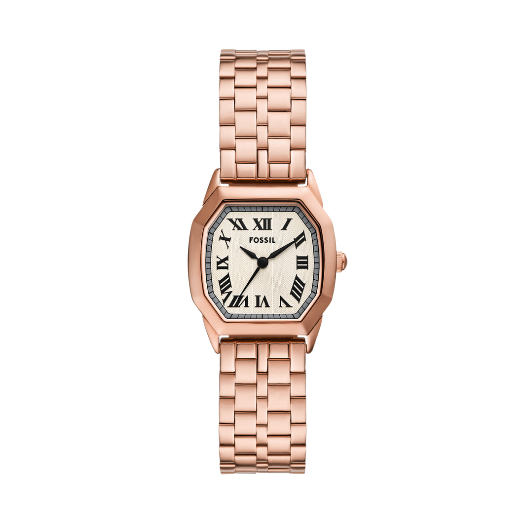 Harlow Three-Hand Rose Gold-Tone Stainless Steel Watch