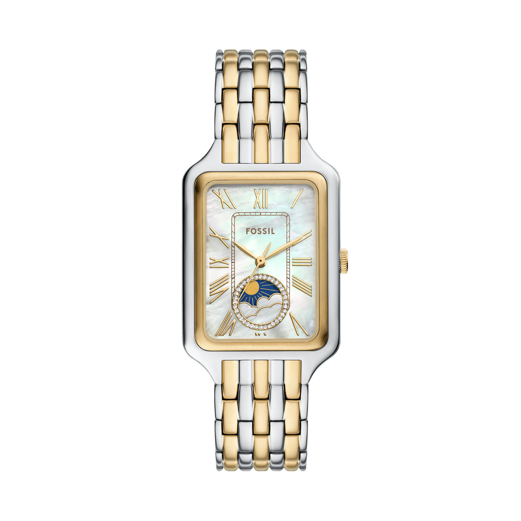 Raquel Sun Moon Multifunction Two-Tone Stainless Steel Watch