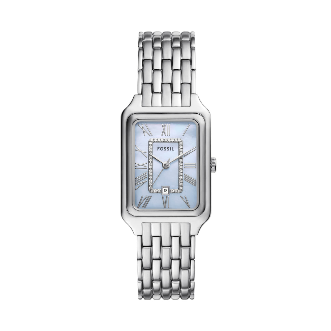 Raquel Three-Hand Date Stainless Steel Watch