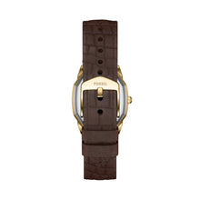 Load image into Gallery viewer, Harlow Three-Hand Brown Croco Leather Watch
