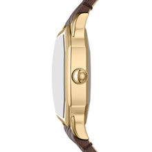 Load image into Gallery viewer, Harlow Three-Hand Brown Croco Leather Watch
