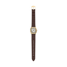 Load image into Gallery viewer, Harlow Three-Hand Brown Croco Leather Watch
