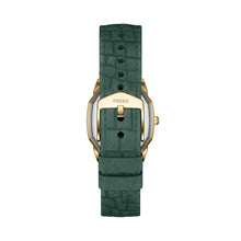 Load image into Gallery viewer, Harlow Three-Hand Green Croco Leather Watch
