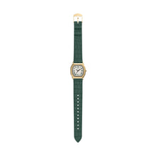 Load image into Gallery viewer, Harlow Three-Hand Green Croco Leather Watch
