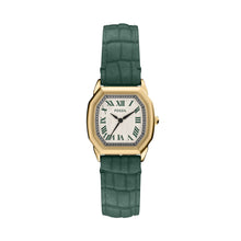 Load image into Gallery viewer, Harlow Three-Hand Green Croco Leather Watch
