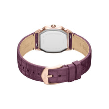 Load image into Gallery viewer, Harlow Three-Hand Burgundy Croco Leather Watch
