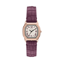 Load image into Gallery viewer, Harlow Three-Hand Burgundy Croco Leather Watch
