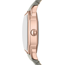 Load image into Gallery viewer, Harlow Three-Hand Gray Croco Leather Watch
