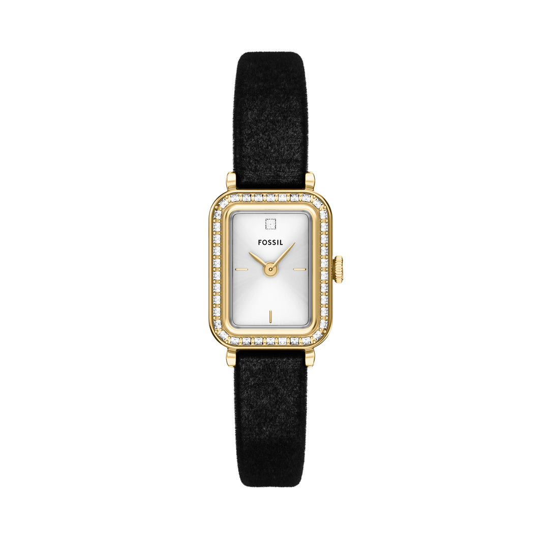 Raquel Two-Hand Black Velvet Watch