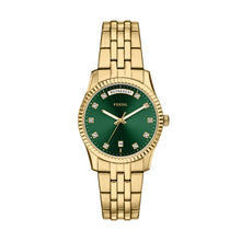 Load image into Gallery viewer, Scarlette Three-Hand Day-Date Gold-Tone Stainless Steel Watch

