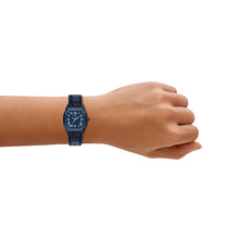 Load image into Gallery viewer, Harlow Three-Hand Navy Leather Watch

