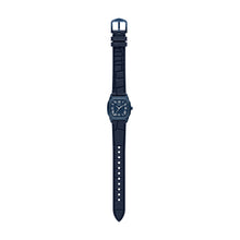 Load image into Gallery viewer, Harlow Three-Hand Navy Leather Watch
