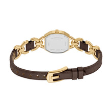 Load image into Gallery viewer, Harlow Three-Hand Brown Leather and Gold-Tone Stainless Steel Watch
