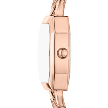 Load image into Gallery viewer, Harlow Three-Hand Green Leather and Rose Gold-Tone Stainless Steel Watch

