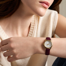 Load image into Gallery viewer, Gilmore 28mm Three-Hand Red Leather Watch
